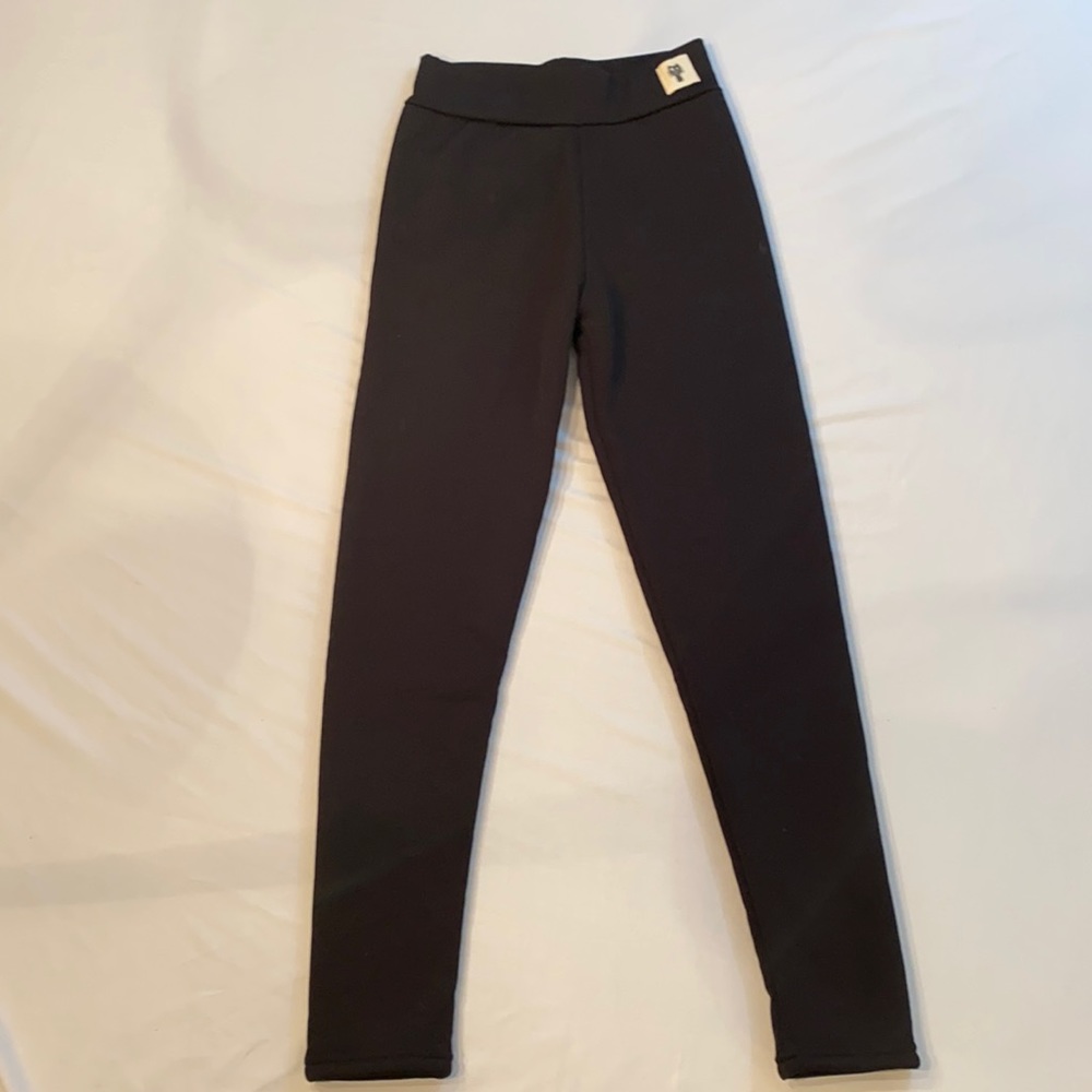 Fleece lined black leggings. XS-NWOT